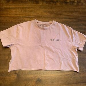 Alphalete Athletics Logo Crop Top T-Shirt Women’s Medium Mauve